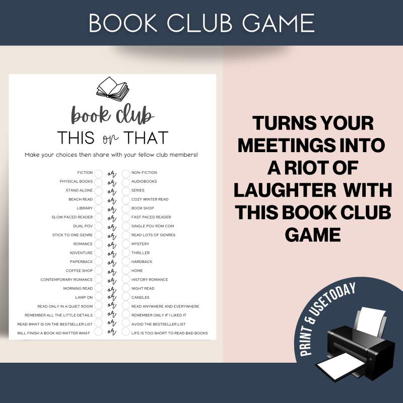 This Or That Game | Fun Book Club Game | Printable Game - Image 2