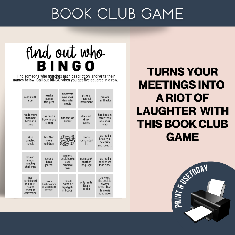 Find Out Who Bingo For Book Club Game | Printable Game - Image 3
