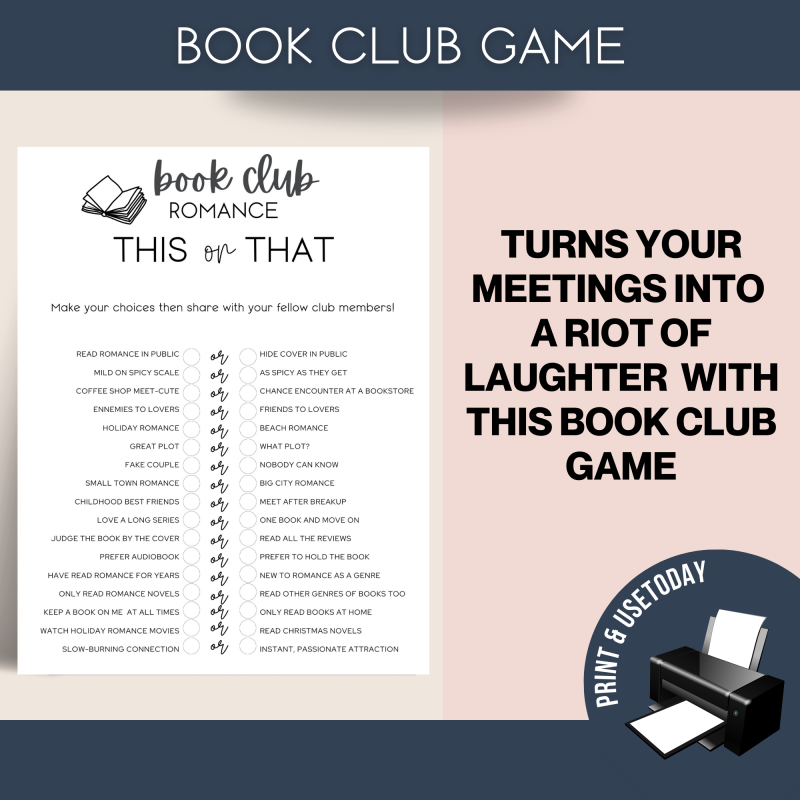 Romance This Or That Game | Book Club Game | Printable Game - Image 2
