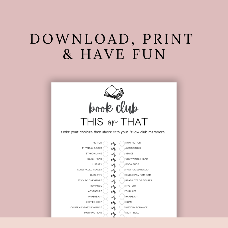 This Or That Game | Fun Book Club Game | Printable Game - Image 5