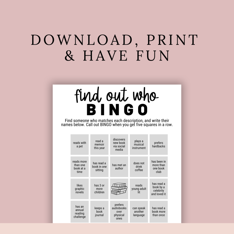 Find Out Who Bingo For Book Club Game | Printable Game - Image 6