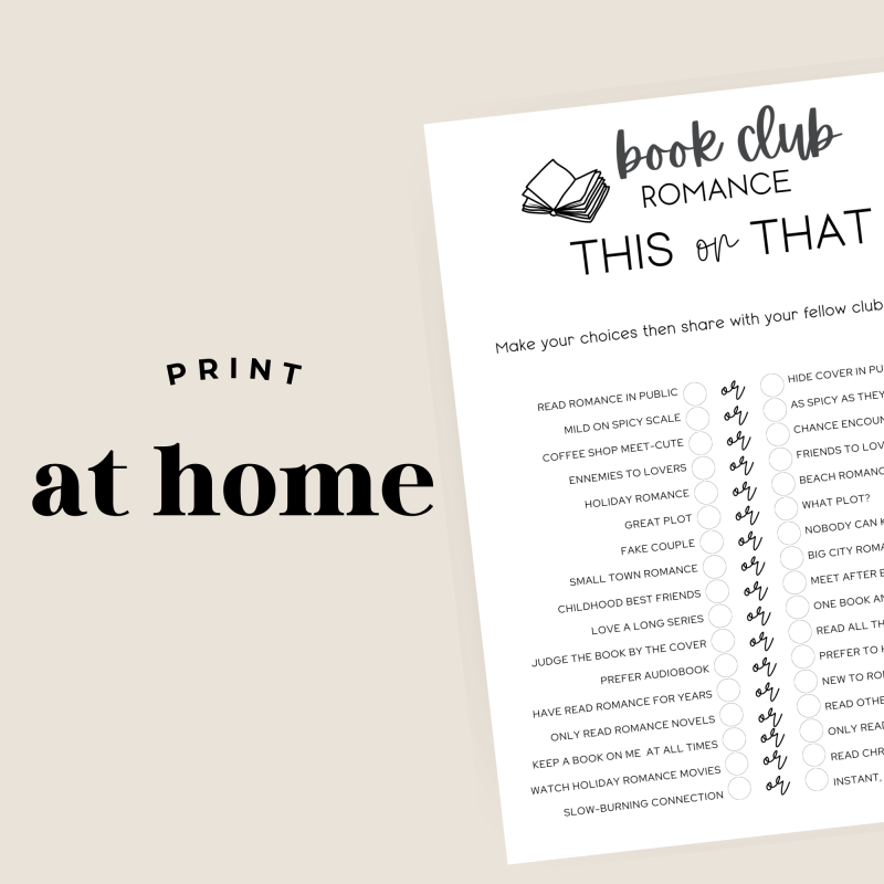 Romance This Or That Game | Book Club Game | Printable Game - Image 8
