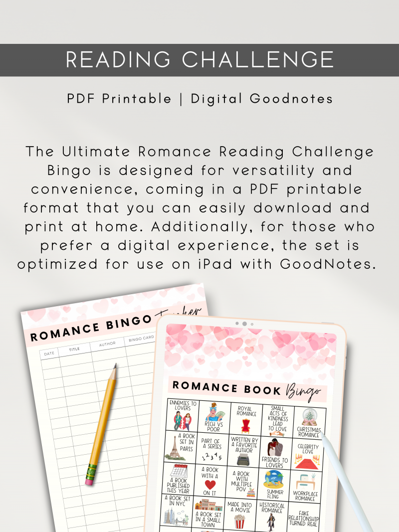 Book Bingo Romance Edition | Reading Challenge | Printable Reading Challenge - Image 4