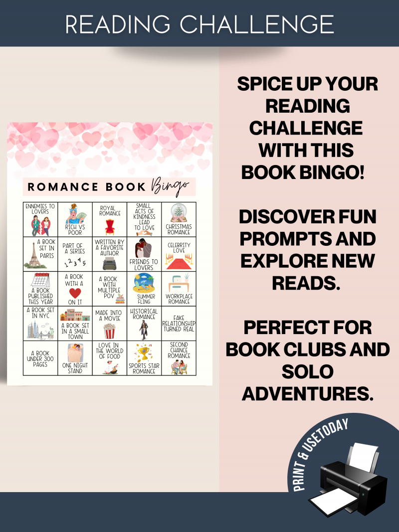 Book Bingo Romance Edition | Reading Challenge | Printable Reading Challenge - Image 5
