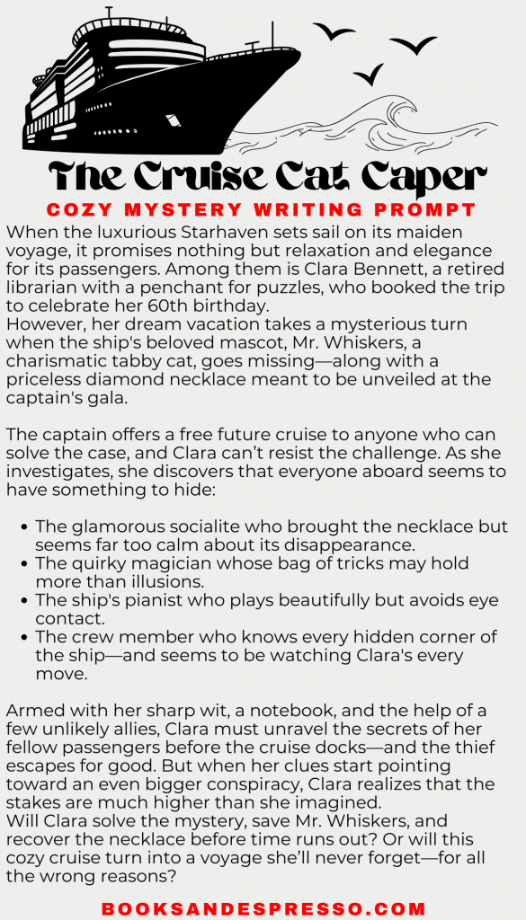 cozy mystery writing prompt