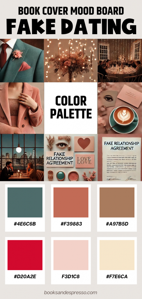 fake dating book cover color palette