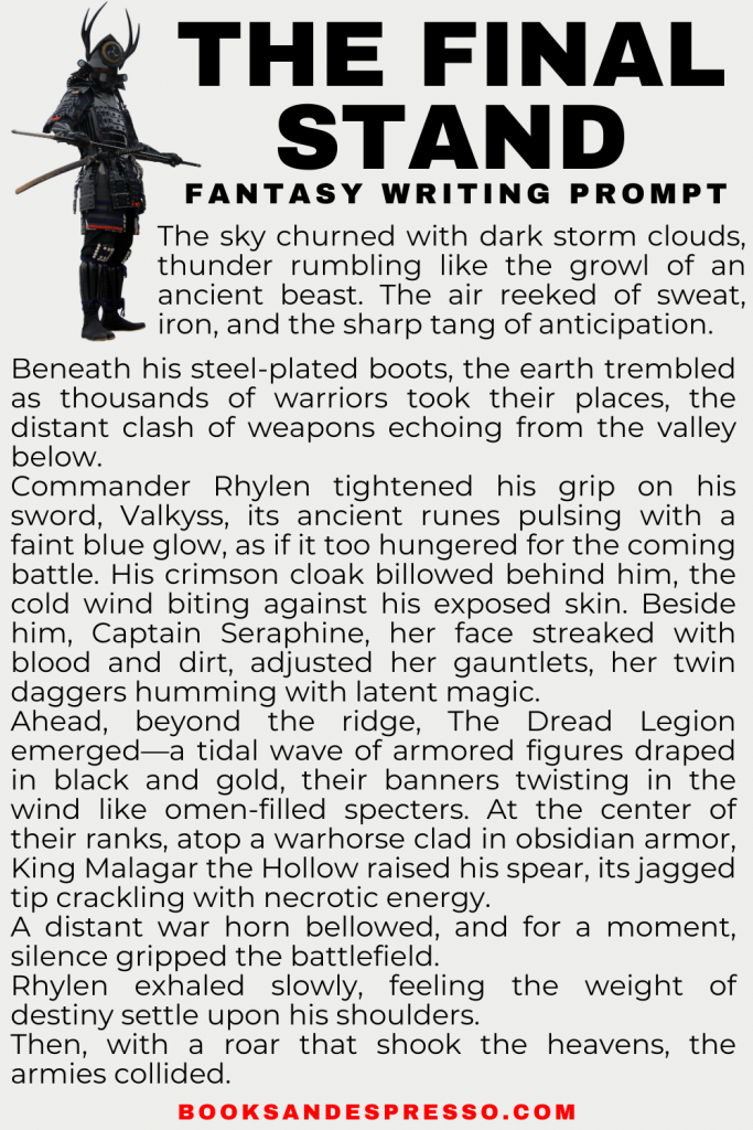 an Epic Fantasy Battle Scene writing prompt