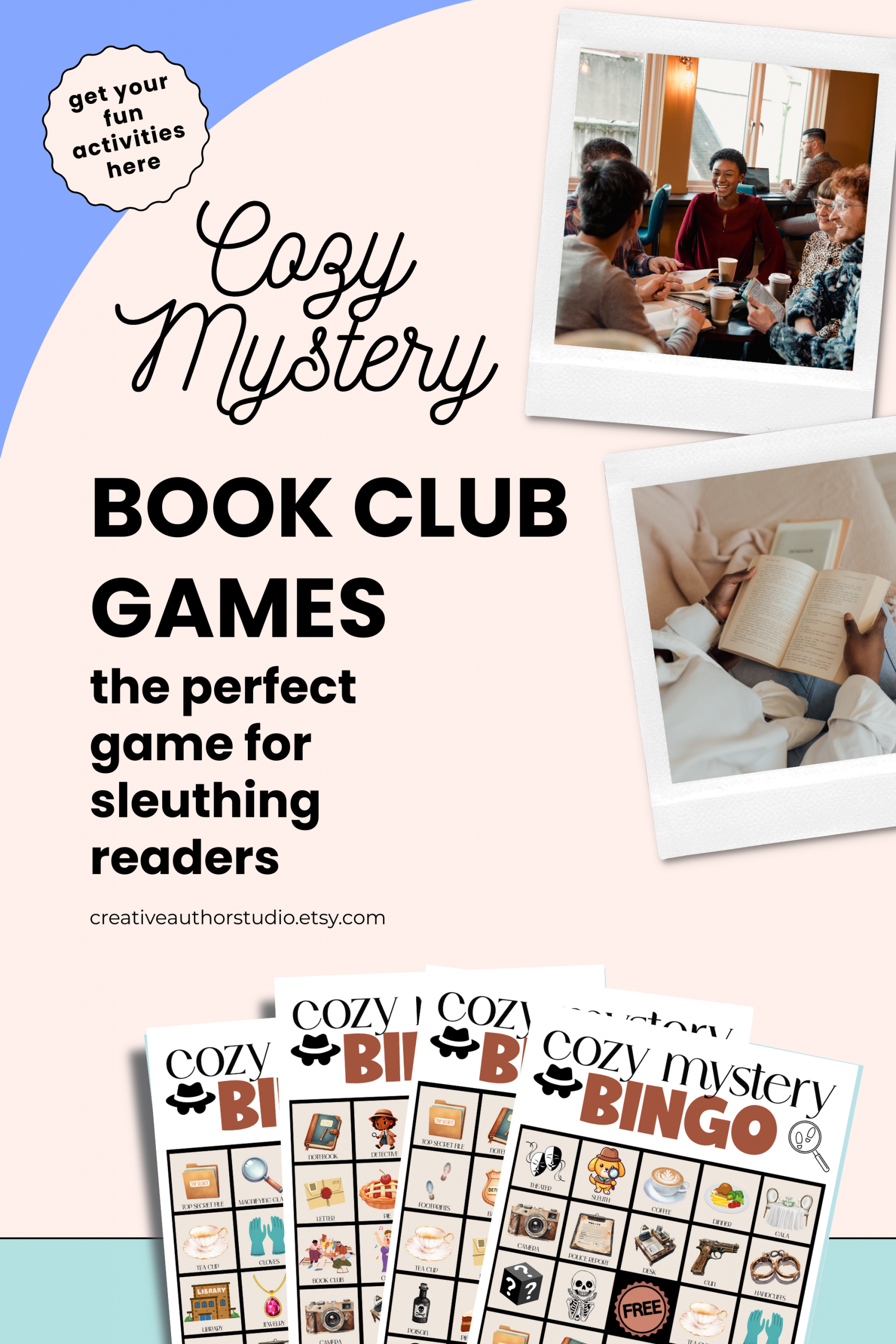 cozy mystery book club game